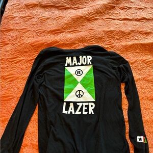 Black Major Lazer Long Sleeve Band/Artist Merch T-Shirt